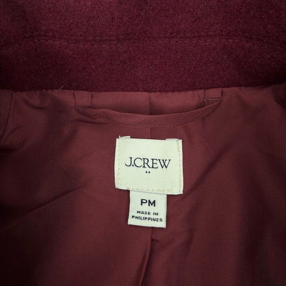 J. Crew Cropped Wool Blend Swing Coat Vintage Burgundy Size M Petite - Picture 11 of 12